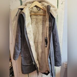 *Rare* HempHoodLamb Hemp Organic cotton Faux Fur Hooded Coat *High Quality*